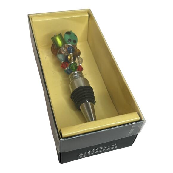 Colorful Art Glass Beads Bottle Stopper Bed Bath and Beyond NIB - Picture 2 of 6